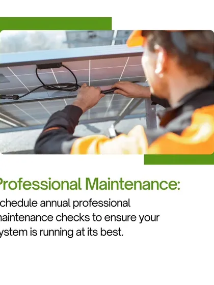 Tip 4 for solar maintenance: Schedule an annual professional check-up. My team will ensure your system is running at its best for years to come.