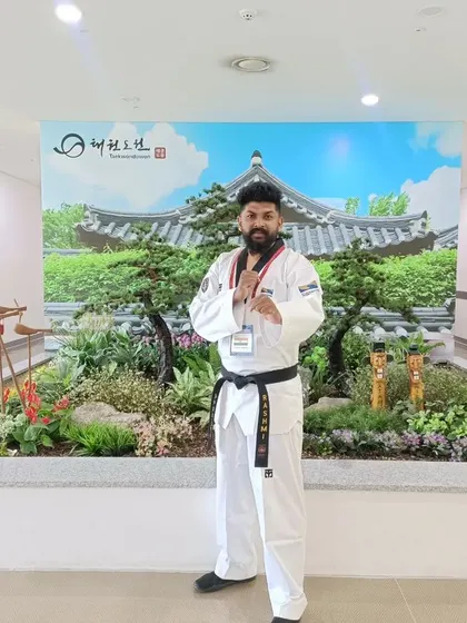 A moment of calm inside the beautiful Taekwondowon complex in South Korea.
