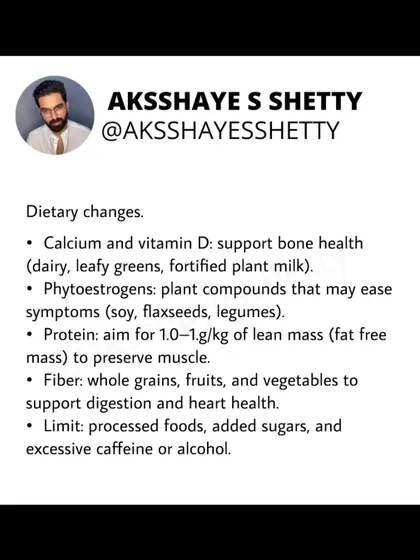 Menopause is a natural stage of aging that brings hormonal changes and can affect metabolism. I provide guidance on dietary changes, such as prioritizing protein and calcium, to manage symptoms and support your health during this transition.