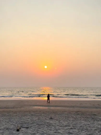 Standing on the shore at sunrise. In moments of deep talk and quiet observation, some of us awaken to new truths, while others remain asleep in their old patterns.