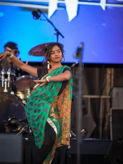 A beautiful moment of traditional dance at Basement Bhangra Bacchanal. We celebrate all forms of South Asian performance art on our stage.