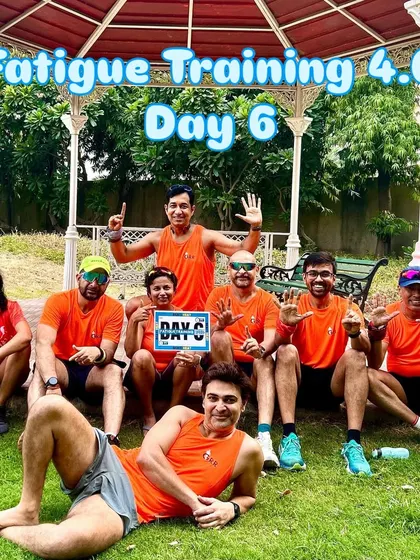 A moment of rest and camaraderie on Day 6. Even in the midst of the grind, we find time to support each other.