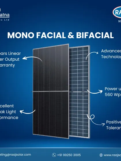 We offer both Mono-facial and Bi-facial solar modules to fit diverse needs. With advanced technology delivering up to 560 Wp and excellent performance in weak light, our panels are a reliable long-term investment.