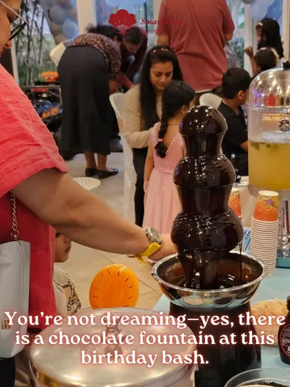 You're not dreaming, yes, that is a chocolate fountain at a birthday bash! It's just one of the ways we make your celebrations extra special and fun.