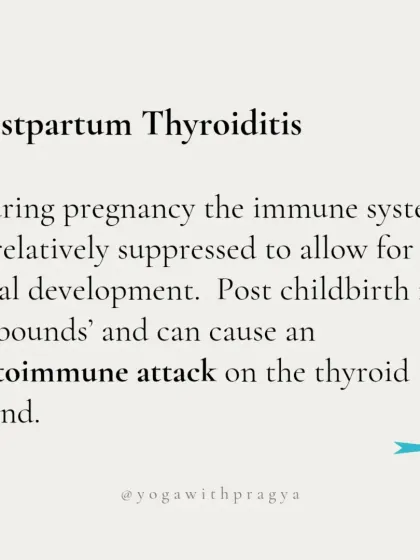 Postpartum thyroiditis is an autoimmune attack on the thyroid gland that can occur after childbirth. The immune system, suppressed during pregnancy, can "rebound" and cause this imbalance, leading to significant fatigue.