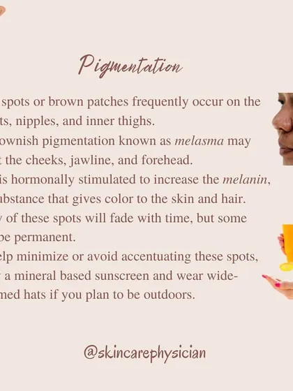 Pigmentation changes are not limited to the face. Dark spots can also appear on the breasts, inner thighs, and other areas due to hormonal stimulation of melanin. Consistent use of a mineral-based sunscreen is your best defense.