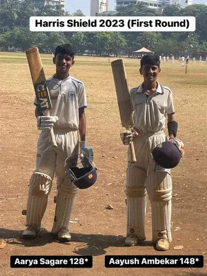 Centurions! Aarya Sagare and Aayush Ambekar both smashed hundreds in the first round of the prestigious Harris Shield tournament. A proud moment for them and the academy.