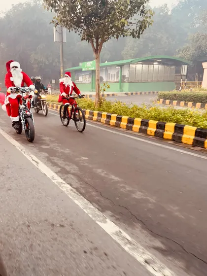 Our Santa squad on wheels, spreading Christmas cheer and kindness across Delhi.