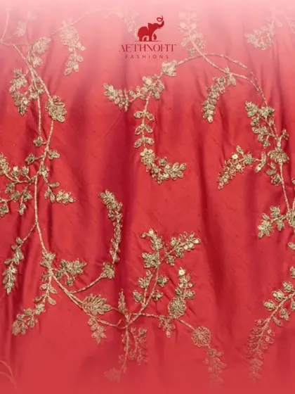 You can never go wrong with a classic red lehenga. This piece is my tribute to tradition, with intricate golden embroidery that feels royal. It's designed for the bride who wants that timeless, unforgettable look.
