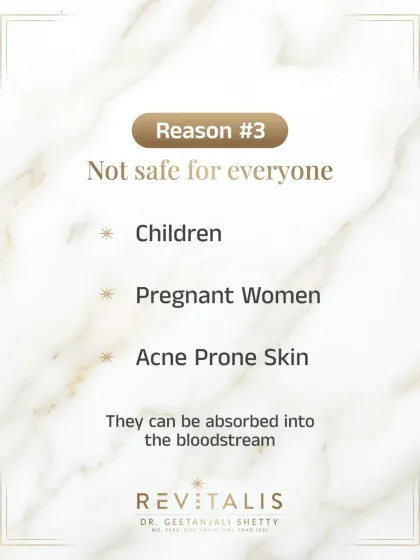 Reason 3: Not Safe for Everyone. Essential oils can be absorbed into the bloodstream and are not recommended for children, pregnant women, or those with acne-prone skin.