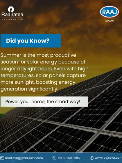Did you know summer is the most productive season for solar energy? Longer daylight hours mean more sunlight capture, boosting energy generation and your savings significantly.