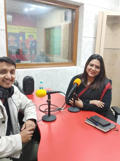 With the young and dynamic RJ at Radio Maharani. My debut talk show appearance focused on cyber security and domestic violence, two prevalent issues in our digital age.