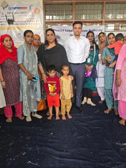 A group photo with the resilient women who attended the domestic violence workshop. Their courage to come forward and learn about their rights is truly inspiring. Each woman here left more informed and confident.