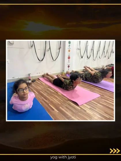 Kids and adults practice Sarpasana together, showcasing the pose's accessibility.