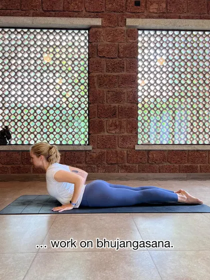 If you are working on backbends, focus on foundational poses like Bhujangasana (Cobra Pose). This helps build strength and flexibility in the spine with more control.