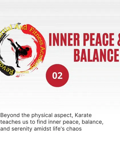 Beyond the physical techniques, karate teaches us to find inner peace and balance. It is the practice of finding serenity and calm in the middle of life's chaos.