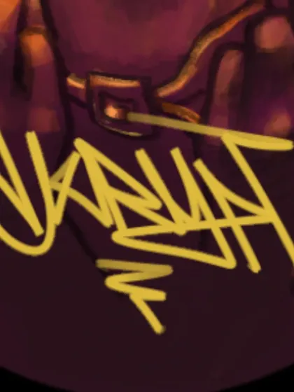 A close-up of my digital graffiti tag, 'DKRYPT'. This is the purest form of my lettering style, created on an iPad, and can be used as a signature element in larger designs or as a standalone graphic for branding.