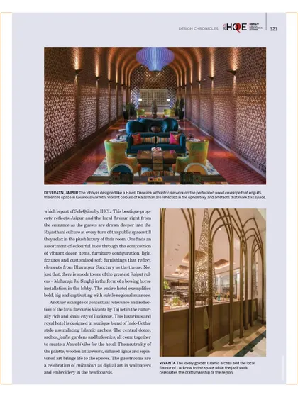 A comprehensive collection of our features in publications like Society Interiors, The Neptune Glitz, and Commercial Design, along with awards and recognitions from events like the Asia Pacific Hotel Awards and Design Democracy.