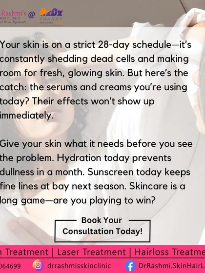 Skincare is a long game, not an instant fix. Your skin is on a 28-day cycle of renewal, so the good habits you start today, like proper hydration and sunscreen use, will pay off in the long run.