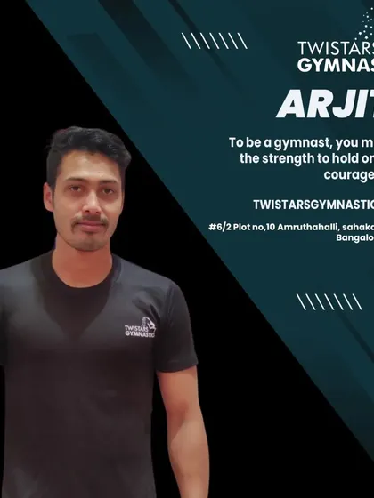 Introducing Arjith. He inspires our gymnasts with the philosophy that it takes both strength to hold on and courage to let go.
