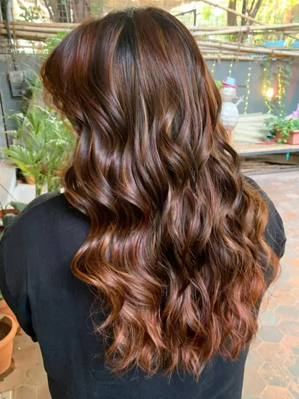 I call this one 'Date Pudding'. A warm mix of dark coppers and a touch of caramel, this non-bleach color is perfect for adding richness and warmth. This collage shows the before and after.