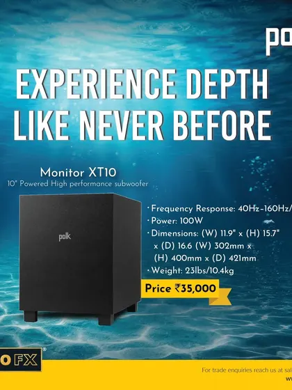 Experience depth like never before with the Polk Monitor XT10 powered subwoofer. It doesn't just enhance bass; it improves overall system performance by allowing your main speakers to focus on mids and highs, resulting in a more open and accurate soundstage.