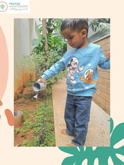 This little gardener is learning to care for other living things, a lesson in empathy and responsibility.