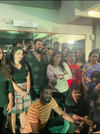 A group photo from the Diwali event, capturing the happy and festive atmosphere at the gym.
