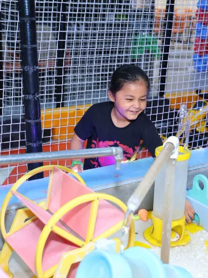 Pure joy! This sensory play station with flowing pellets and water wheels keeps toddlers engaged and delighted for hours.