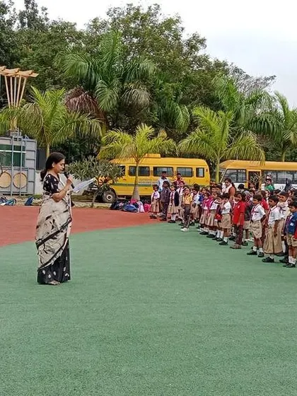 Our teacher speaks to the students about the significance of the Indian Constitution and its values.