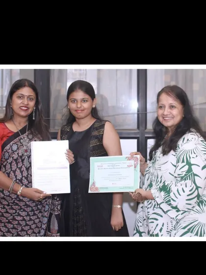 Celebrating this student's achievement. She is now equipped with the skills to start her own henna business.