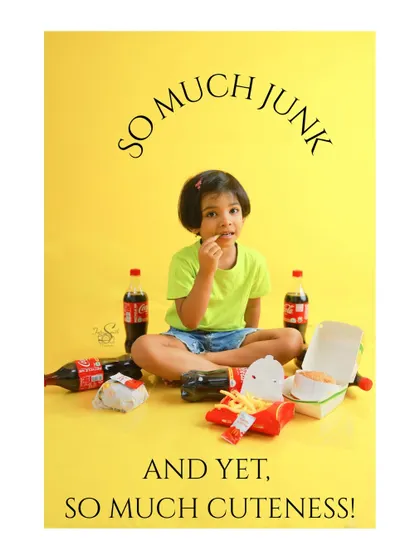 A fun and quirky "junk food" themed shoot. This is a great example of how we can get creative and playful to capture a child's unique interests and personality.