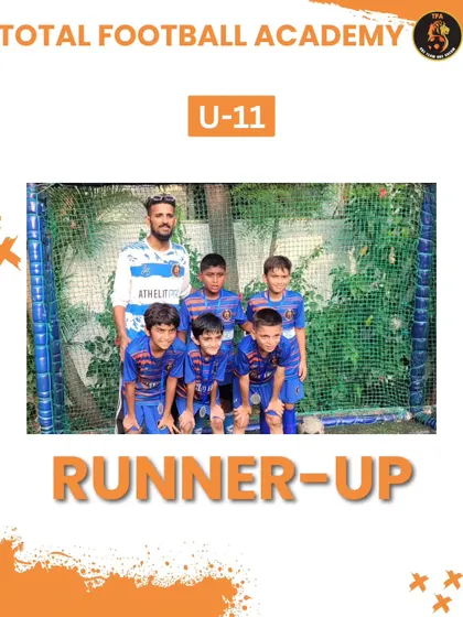Our U11 team celebrating their runner-up finish at the Mumbai Champions League.