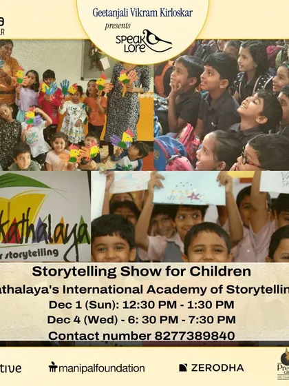 A poster for our free storytelling shows as part of the Bengaluru Habba. We believe in making stories accessible to everyone and opening our doors to the community.