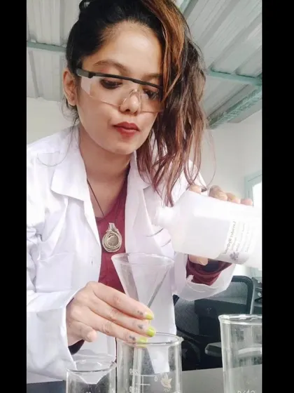 Sometimes I feel like a chemist in my lab. Here I am, in my lab coat and goggles, formulating and creating. It's a messy, precise, and deeply rewarding process.