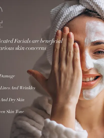 Medicated facials are beneficial for various skin concerns, including acne, sun damage, fine lines, and uneven skin tone.