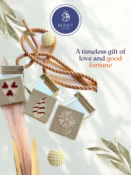 A timeless gift of love and good fortune. My Ginni Boxes, with their delicate floral and leaf motifs, are the perfect small package for big blessings.