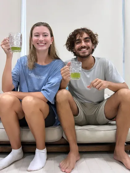 A happy couple enjoying a moment of calm with our post-session refreshments. Our goal is to make your entire visit, from start to finish, a relaxing and memorable experience.