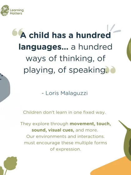 This quote from Loris Malaguzzi, founder of the Reggio Emilia approach, is a cornerstone of our philosophy. We believe our environments must encourage the hundred ways children have of thinking, playing, and speaking.