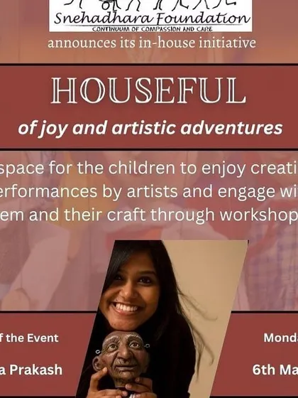 An event poster from our collaboration with Snehadhara Foundation, an organization doing wonderful work with arts-based therapy for children with special needs.