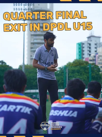 A graphic announcing a tough quarter-final exit for our U15s, but emphasizing our pride in their journey.
