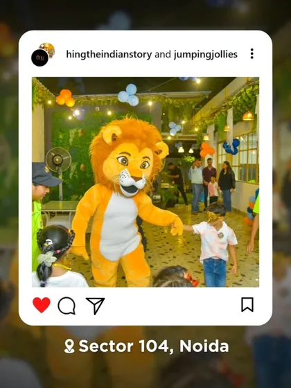 Meet my friendly lion mascot, a favorite among the kids. This is one of the many entertainment add-ons I offer to make your child's birthday party extra special and interactive.