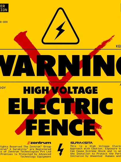 For high-visibility applications, we offer warning labels in bright yellow. This design grabs attention instantly, serving as a powerful visual deterrent for anyone approaching a secured perimeter.