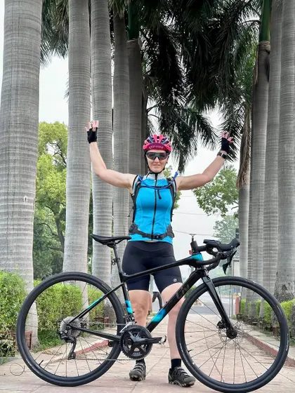 A victory pose from the birthday girl!