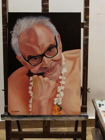 This portrait commission took approximately 65 hours to complete. I really enjoyed the process of discovering and painting the different skin tones to achieve this level of realism.