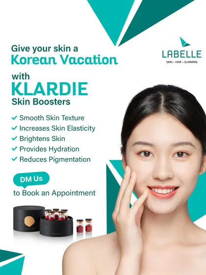 Give your skin a Korean vacation with Klardie Skin Boosters. This unique formula smooths texture, increases elasticity, brightens skin, provides hydration, and reduces pigmentation.