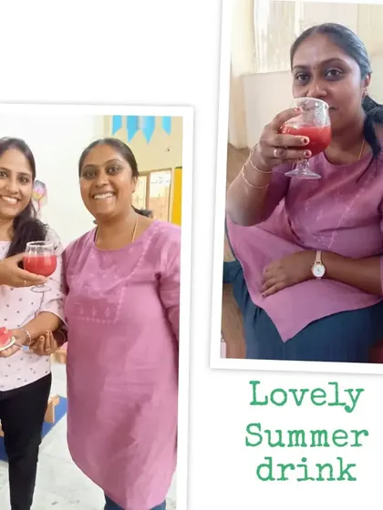 Scenes from our watermelon mojito making day, a perfect summer activity where children sliced, blended, and strained to create a refreshing drink.
