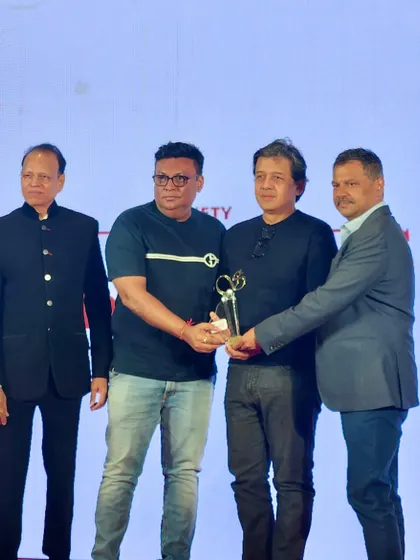 We are pictured here receiving an award at the Society Interiors Design Competition & Awards. We are grateful for the recognition from such a respected platform in the industry.