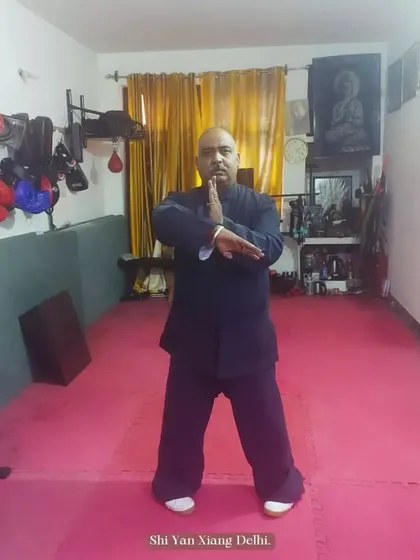 In my training hall in Delhi. I am a 34th Generation Shaolin Temple Warrior Disciple, dedicated to teaching authentic martial arts.