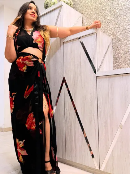 Posing in my co-ord set creation. This look proves that a simple saree can be transformed with just a few twists and turns.